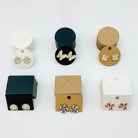 50pcs Round Kraft Paper Earring Display Cards | Jewelry Hanging Tags Earring Display Cards Peaceful Pleasures Health and Wellness