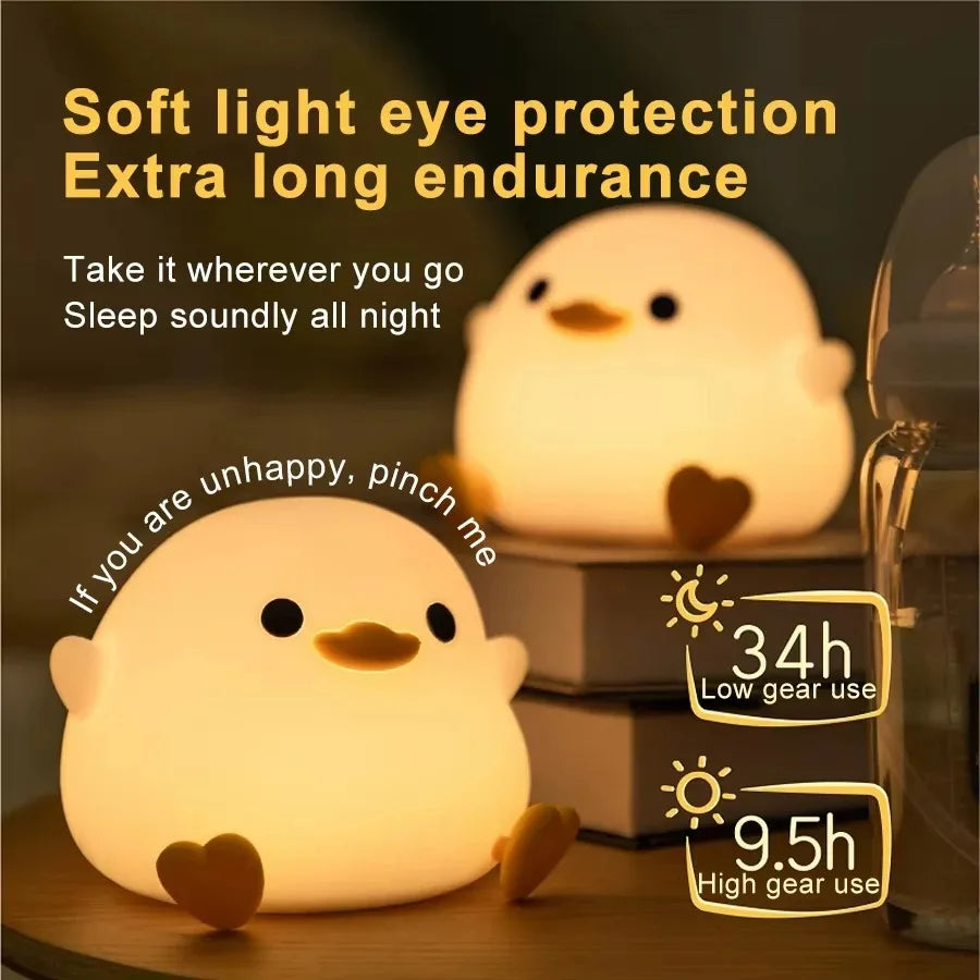 GGbingo Rechargeable Night Light LED Cartoon Animal Silicone Lamp for Kids Touch Sensor Timer USB Children's Room Dec Peaceful Pleasures Health and Wellness