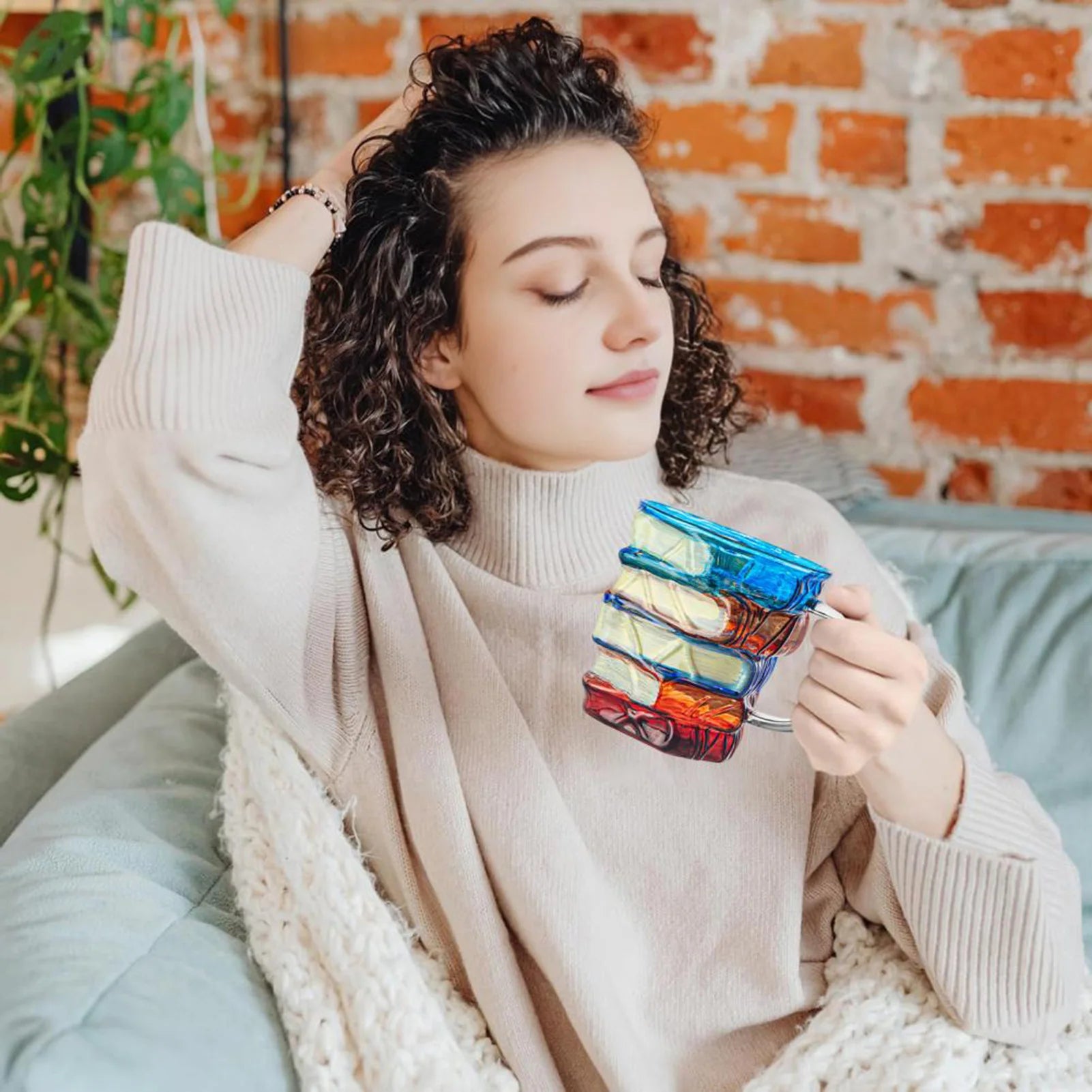 Painted Book Mug Novelty Coffee Mugs Unique Coffee Mugs with Vintage Novel Design for Readers Writers and Librarians Peaceful Pleasures Health and Wellness