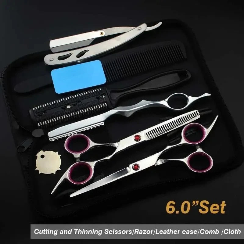 Purple Diamond Japanese Hair Scissors Cheap Hairdressing Scissors Shears Hairdresser Shaver Haircut Scissors Peaceful Pleasures Health and Wellness Silver Set2