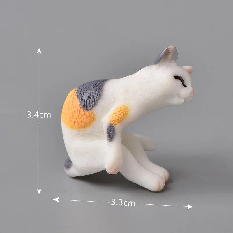 Resin Cat Figurine – Miniature Kitten Fairy Garden Decor