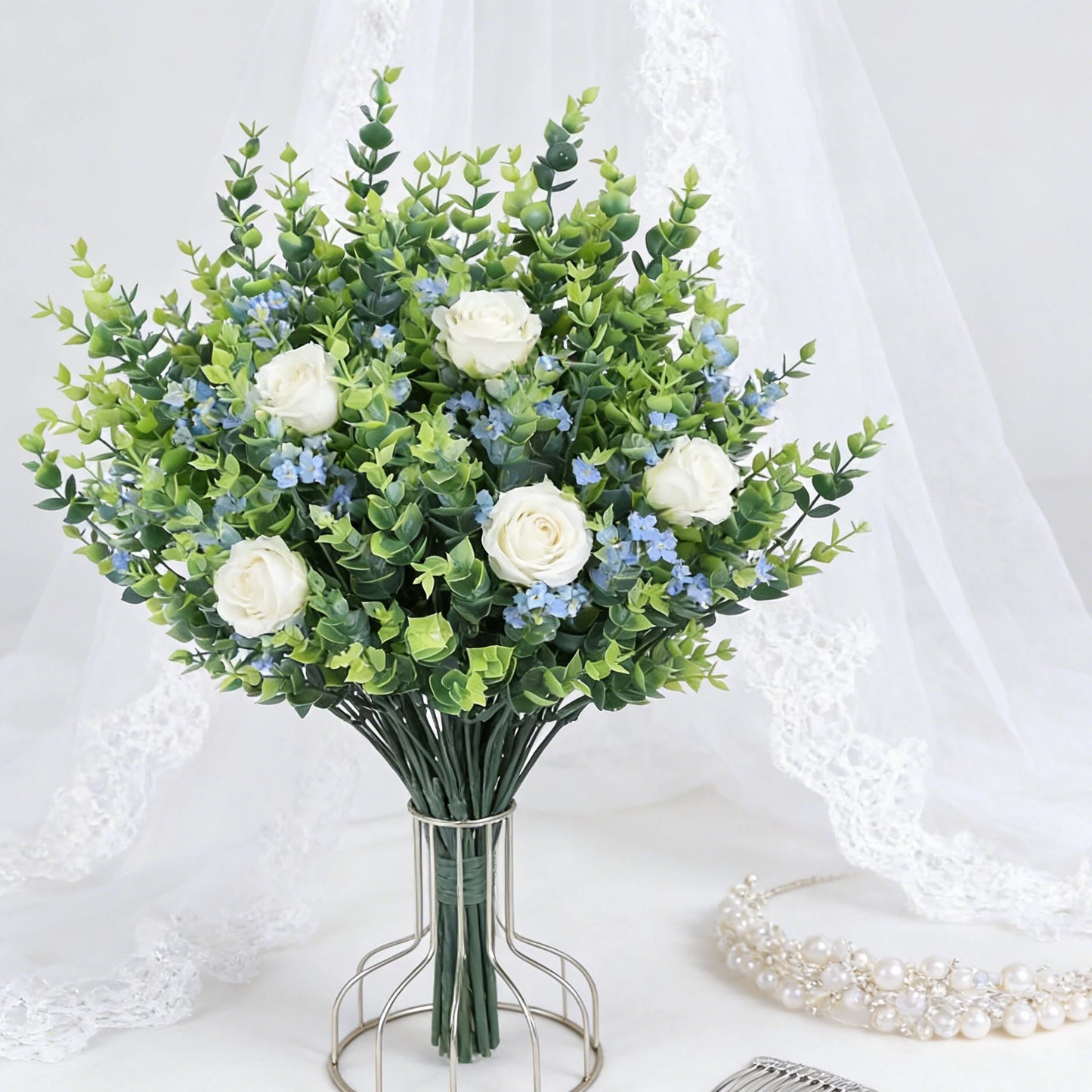 Artificial Eucalyptus Stems 2/4pcs | Faux Green Plant Décor
