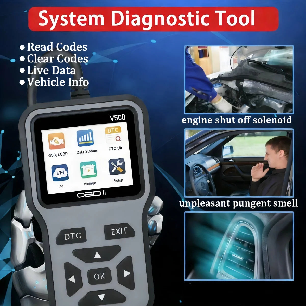 V500 OBD2 Scanner – Check Engine Code Reader & Reset Tool Peaceful Pleasures Health and Wellness