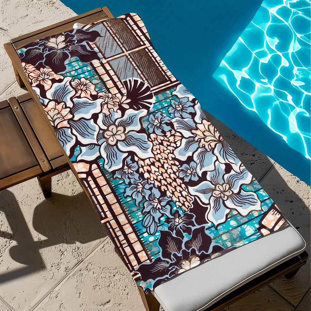 Large Quick-Dry Microfiber Beach Towel | Travel Gym Camping Microfiber Beach Towel Peaceful Pleasures Health and Wellness z3 STJ90x180CM