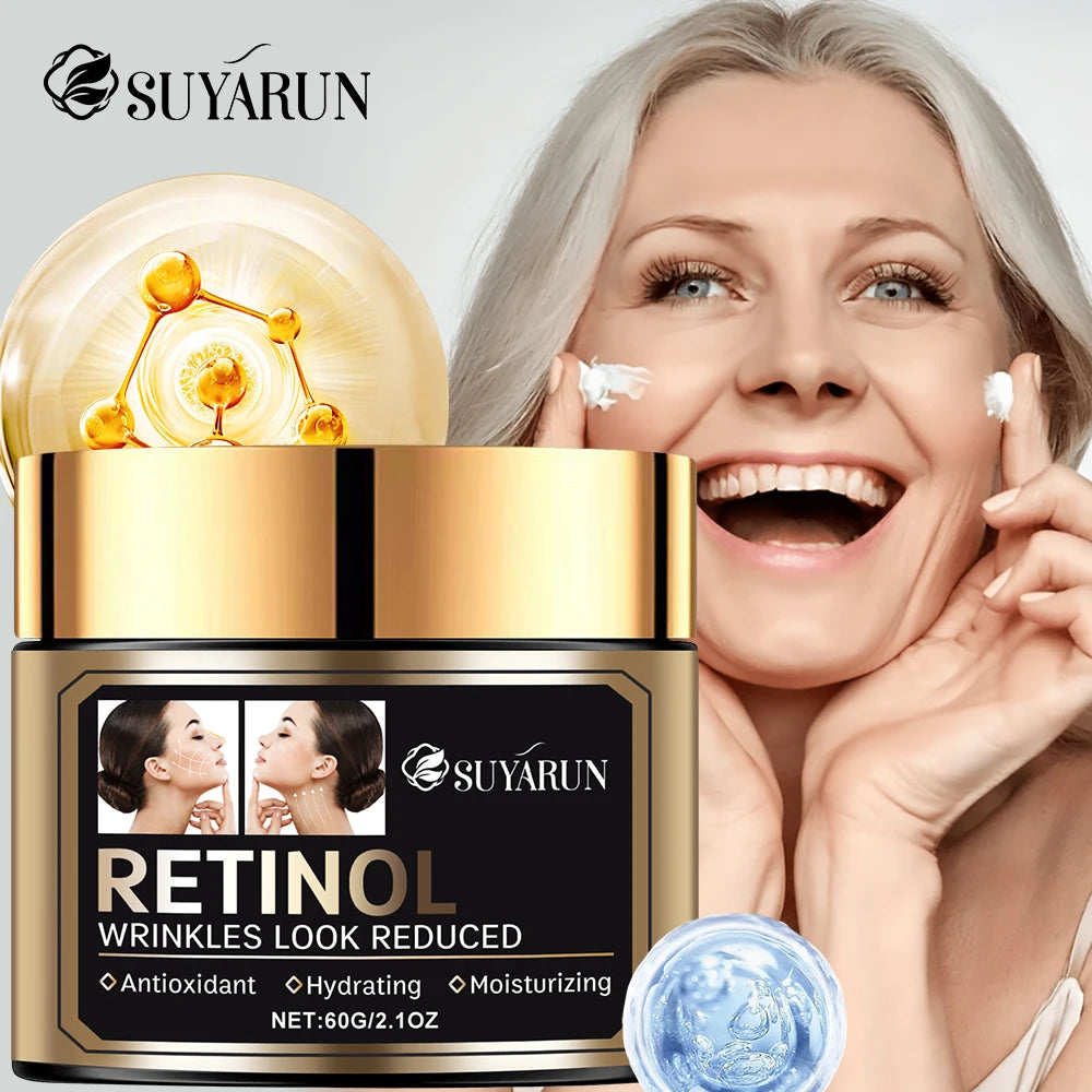 SUYARUN Premium Anti-Aging Retinol Face Cream with Hyaluronic Acid & Vitamin E – Deep Moisturizing, Wrinkle Reduction. Peaceful Pleasures Health and Wellness