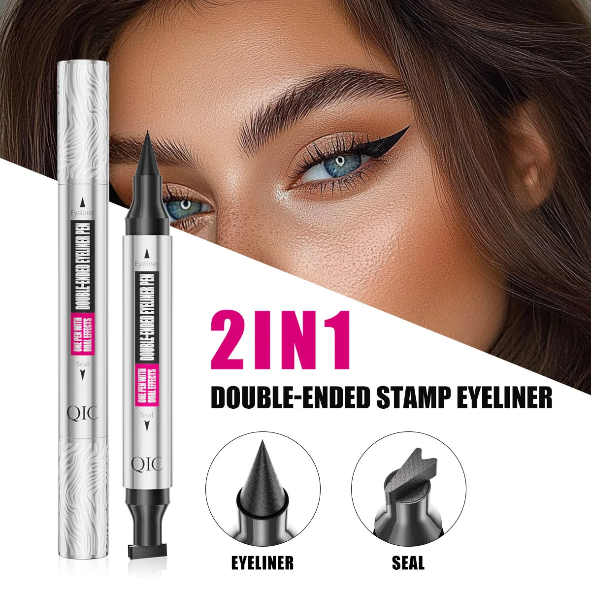 QIC Double-Ended Stamp Liquid Eyeliner Pen – Waterproof