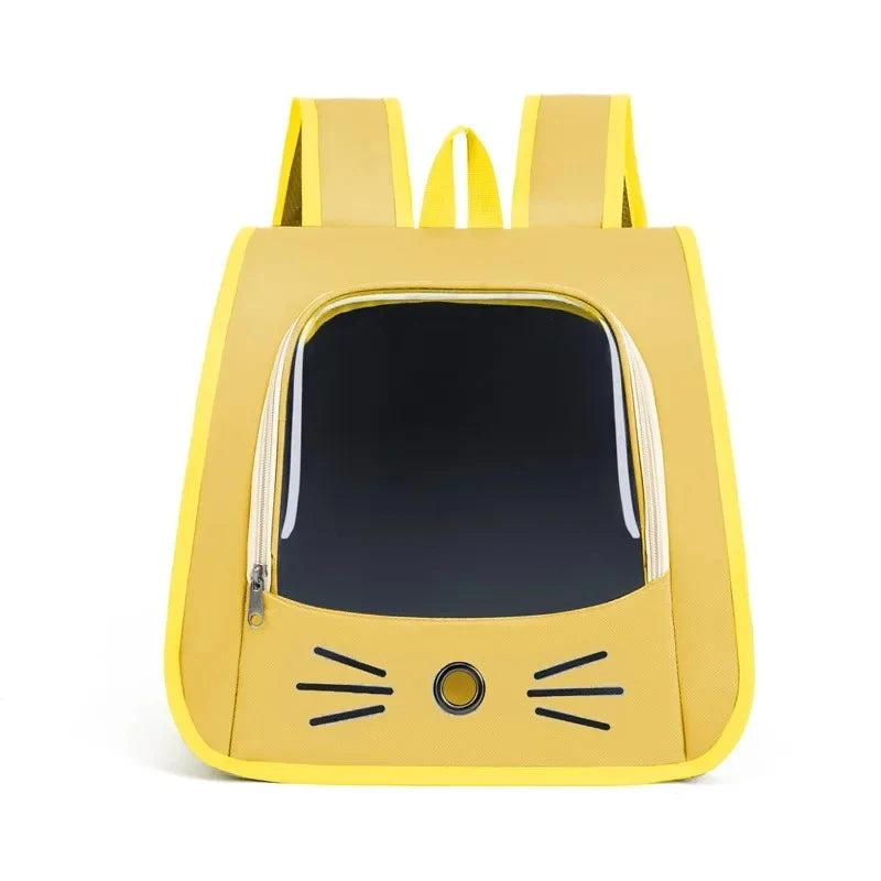 Portable Outdoor Breathable Cat Carrier Backpack Shoulders Bag for Cats and Small Dogs Transport Peaceful Pleasures Health and Wellness Yellow