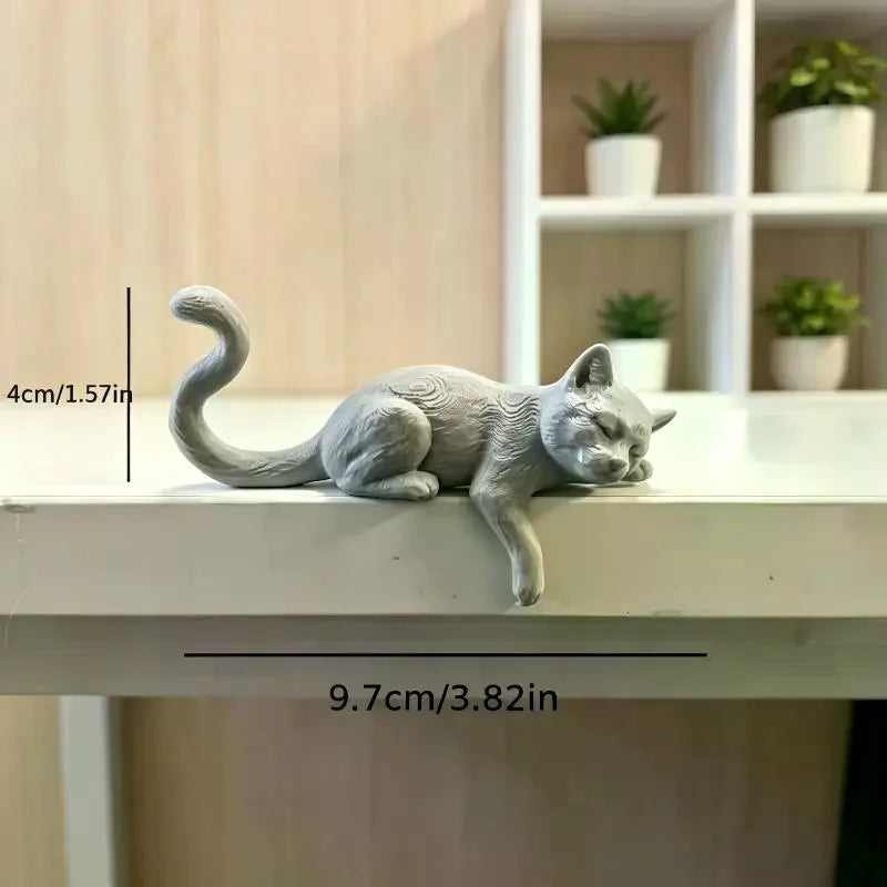 3D Printed Lazy Cat Monitor Edge Ornament | Desktop Decor