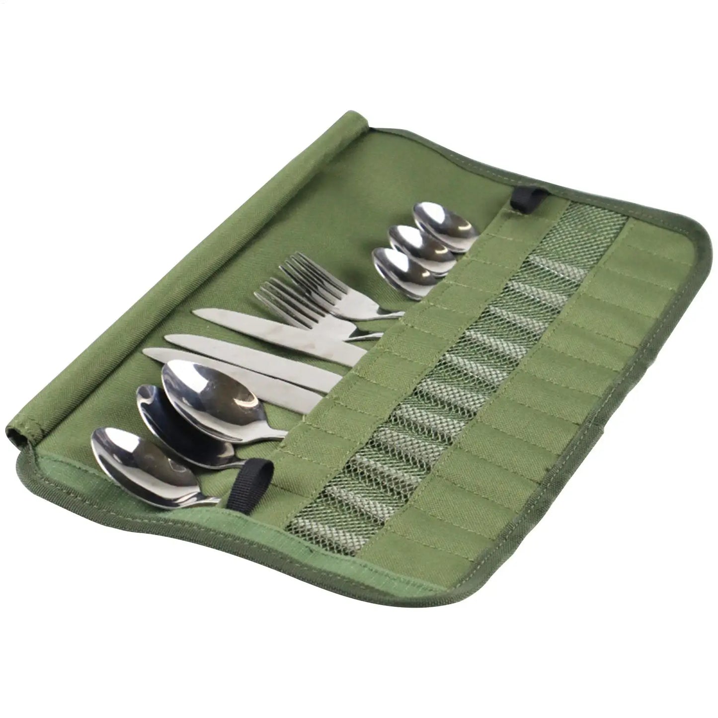 Roll-Up Camping Cutlery Bag – 13-Pocket Travel Organizer