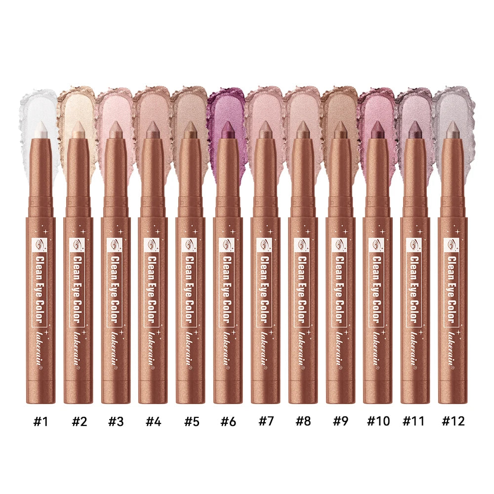 Lakerain Eyeshadow Sticks 12 Colors Long Lasting Waterproof High Pigmented Shimmer Glitter And Matte Eyeshadow Pencil Makeup Peaceful Pleasures Health and Wellness