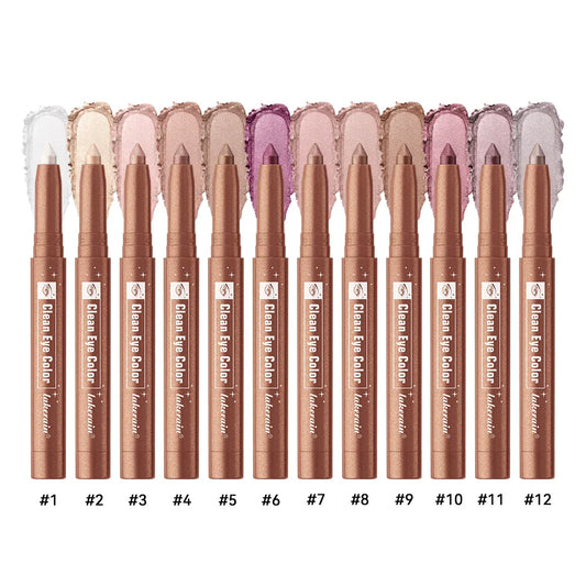 Lakerain 12-Color Eyeshadow Sticks – Waterproof & Long Lasting Eyeshadow Pencil Set Oasis Select