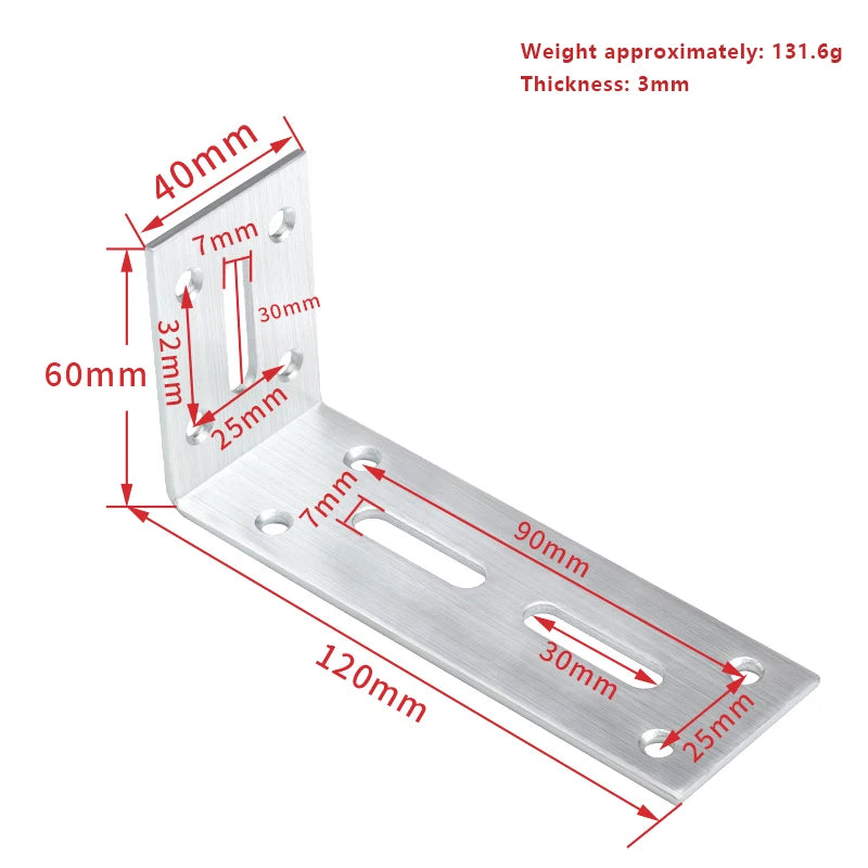 90° L Corner Bracket – Iron Joint Fastener for Furniture & Cabinets