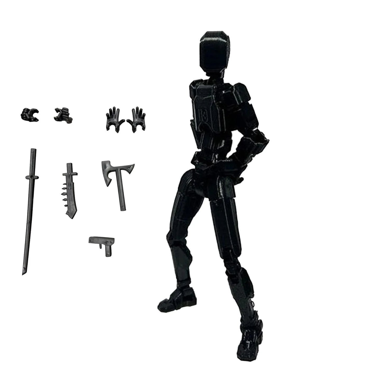 Titan 13 With Wings Figure Toys Lucky T13 Joint Movable Action Figuras 3D Printed Multi-Articular Robot Toys For Kids Gifts 13cm Peaceful Pleasures Health and Wellness Black One Size