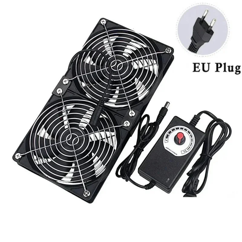 Multifunctional Exhaust Cooling Fan with Switch Cable for PC CPU Server Chassis Router Ventilation Fast Cooling System Peaceful Pleasures Health and Wellness 2 Fan EU