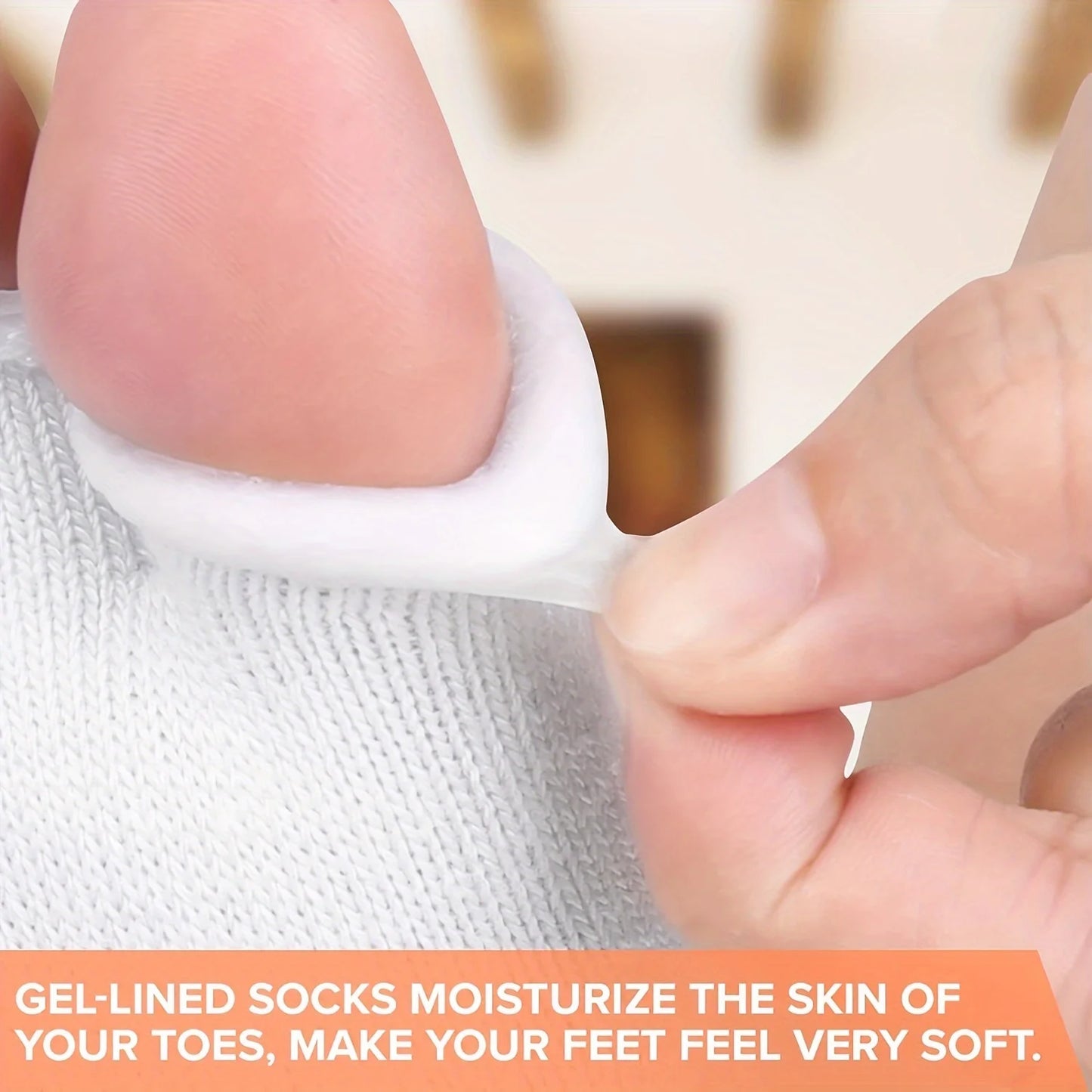 1 Pair Cotton Fiber Gel Split Toe Open Toe White Half Five Toe Socks With Gel - Half Toe Socks Peaceful Pleasures Health and Wellness