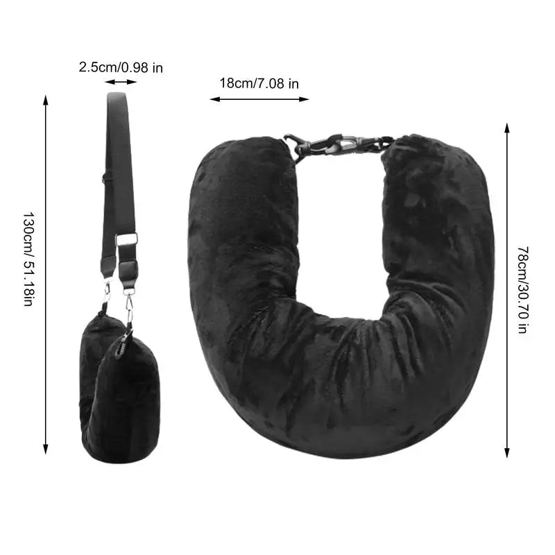 Travel Neck Pillow That You Stuff With Clothes Portable Outdoor Travel Storage Bag Pillow Car Headrest Household U-shaped Pillow Peaceful Pleasures Health and Wellness
