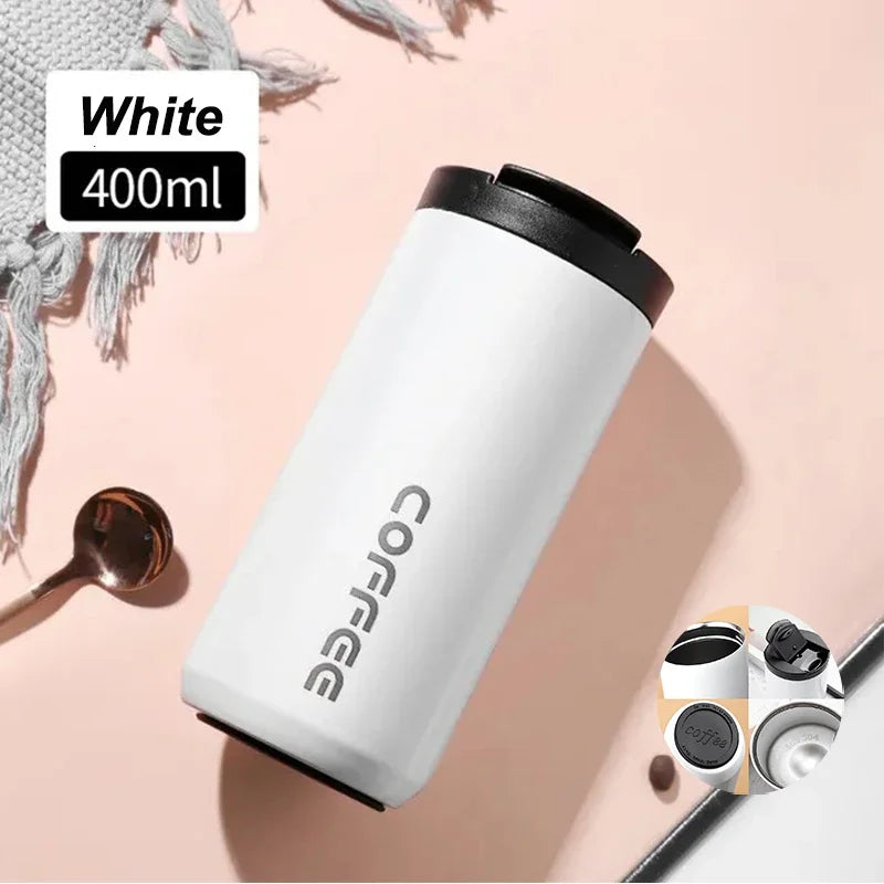 Stainless Steel Vacuum Thermos Travel Mug – Leakproof, 24Hr
