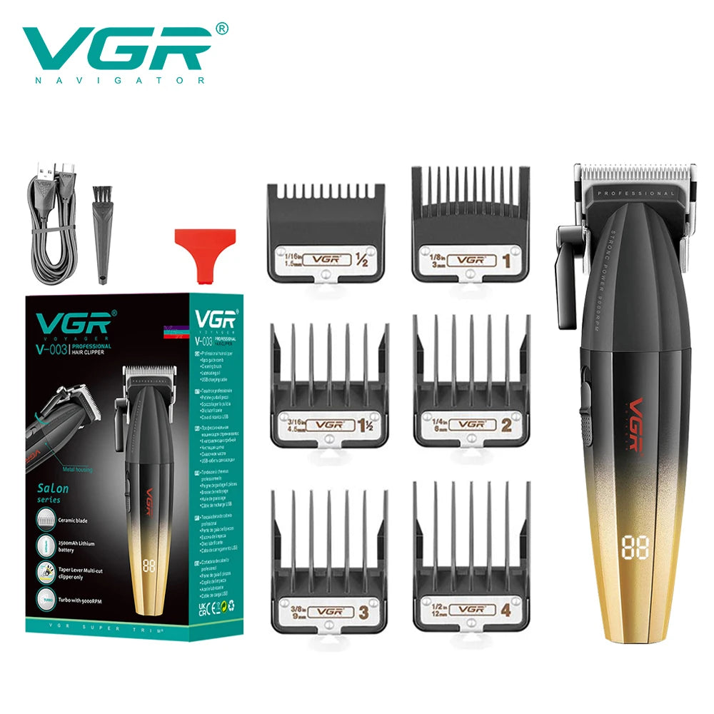 VGR Hair Clipper Professional Hair Trimmer Electric Clippers Cordless Hair Cutting Machine 9000RPM Trimmer Clipper for Men V-003 Peaceful Pleasures Health and Wellness USB