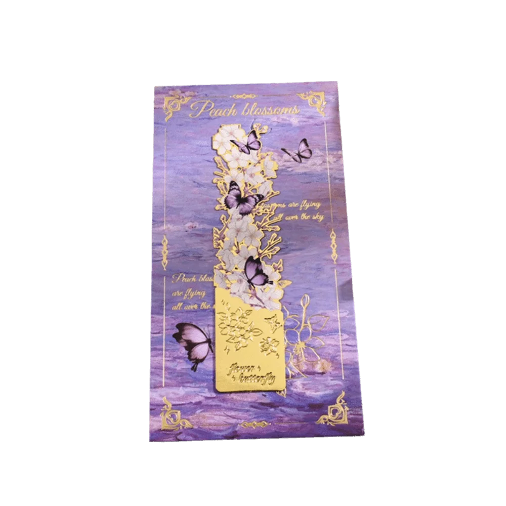 2Pcs Golden Hollow Butterfly Bookmark Bronzing Painting Vintage Design Reading Bookmark Exquisite Craft Tassel Pendant Peaceful Pleasures Health and Wellness Style 4