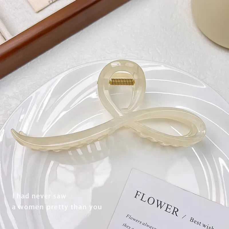 Elegant Jelly Bow Hair Claw Women Girls Sweet Ornament Back Headband