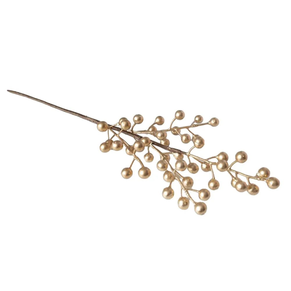 4-Fork Artificial Berry Gold Fruit Flower Bouquet Decorating Living
