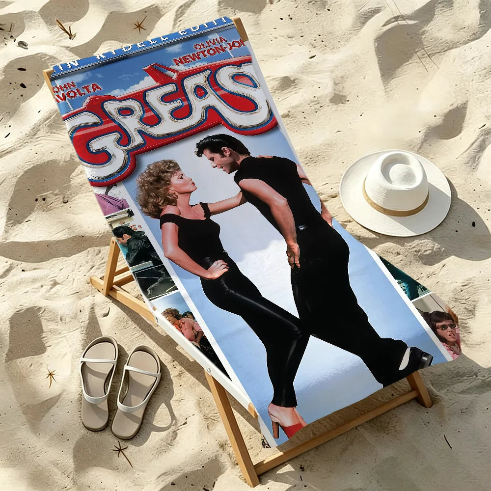 Grease 1978 Movie Quick-Dry Beach Towel | Soft Microfiber Microfiber Beach Towel Peaceful Pleasures Health and Wellness