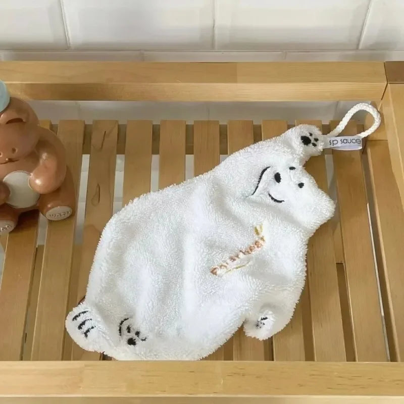 Polar Bear Cartoon Kitchen Hand Towel | Super Absorbent Terry Kitchen Hand Towel Peaceful Pleasures Health and Wellness