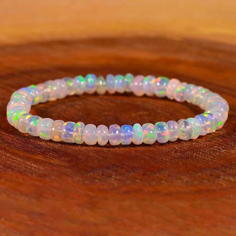 Elegant Opal Stretch Bracelet | Natural Gemstone Gift for Women