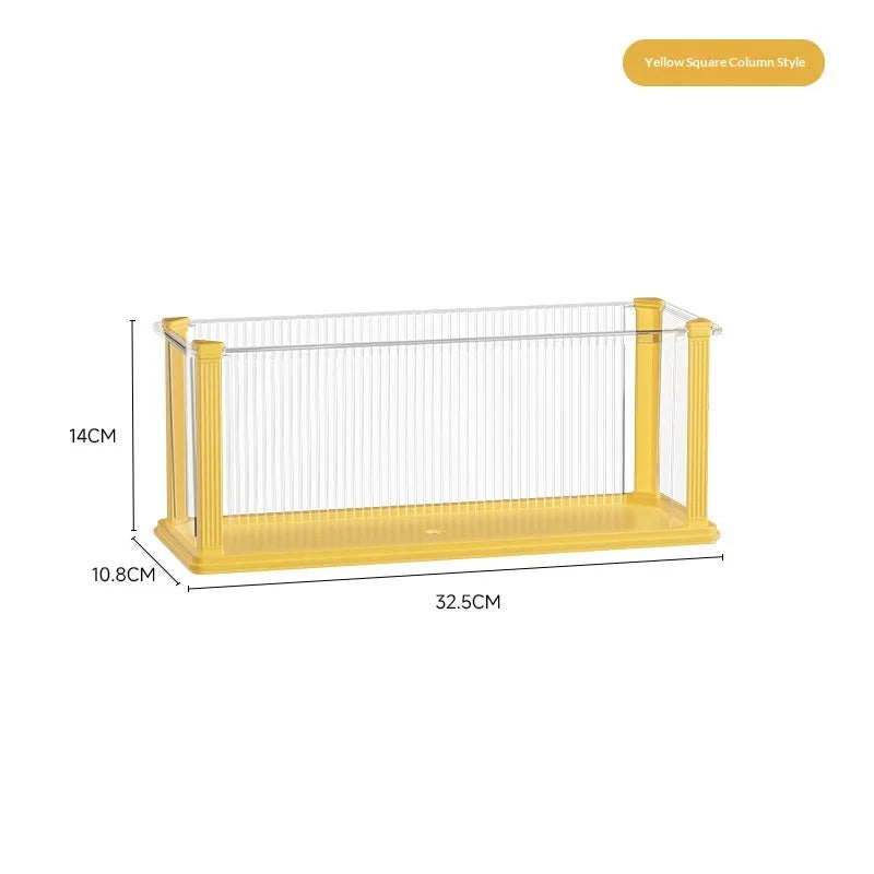 Large Sturdy Clear Dustproof Acrylic Display Case for Star Figures Multi Layer Shelf Organizer for Home Desktop Blind Box Peaceful Pleasures Health and Wellness Square Yellow