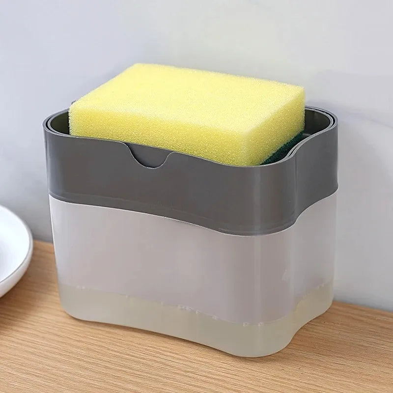 Dishwashing Cleaning Kit Portable Press Soap Dispenser Pot with Detergent Bottle Clean Cloth for Kitchen Peaceful Pleasures Health and Wellness