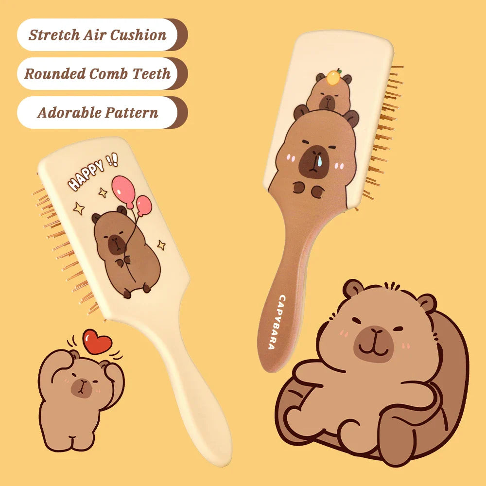 Capybara Air Cushion Hair Brush – Cute Cartoon Design