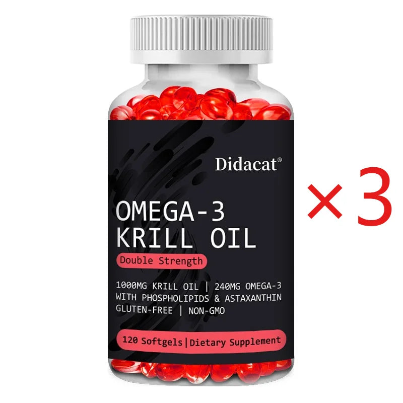 Krill Oil 1000mg Capsules – Astaxanthin, Omega-3 EPA & DHA
