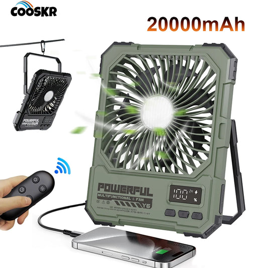 20000mAh Desktop Fan Rechargeable Wireless Tent Camping Ceiling Fan Foldable Desk Fan Air Circulator with Light Remote Control Peaceful Pleasures Health and Wellness