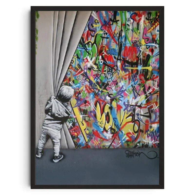 Banksy Graffiti Canvas Wall Art Print | Unframed Home Decor