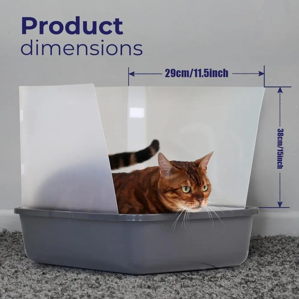 4-Pack Cat Litter Box Pee Shields – High-Sided Splash Guard
