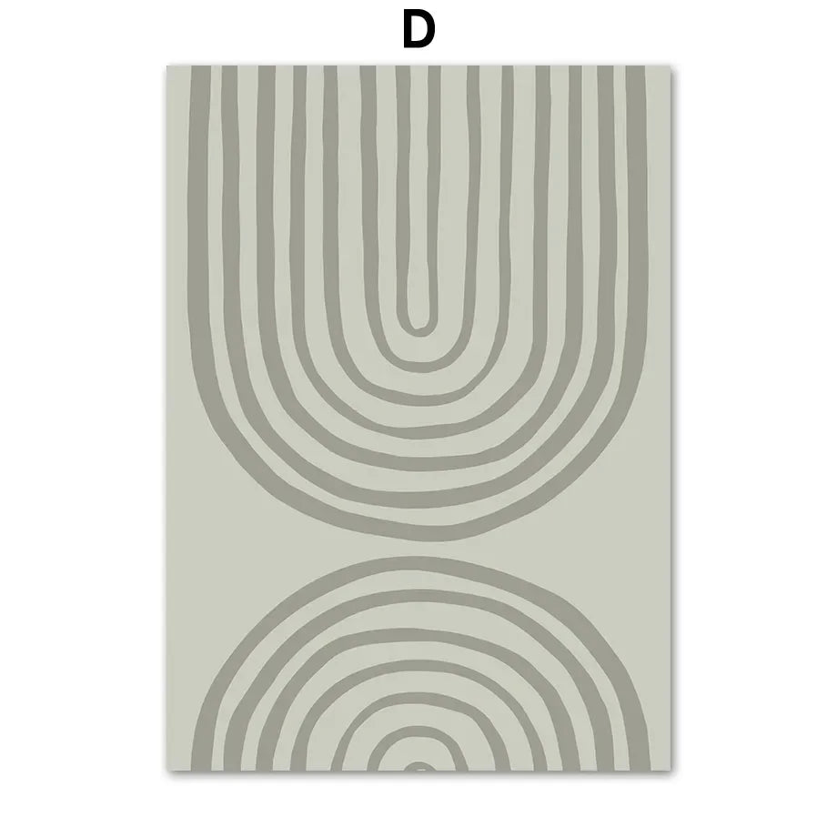 Botanical Leaf & Flower Geometry Canvas Wall Art | Minimalist Print