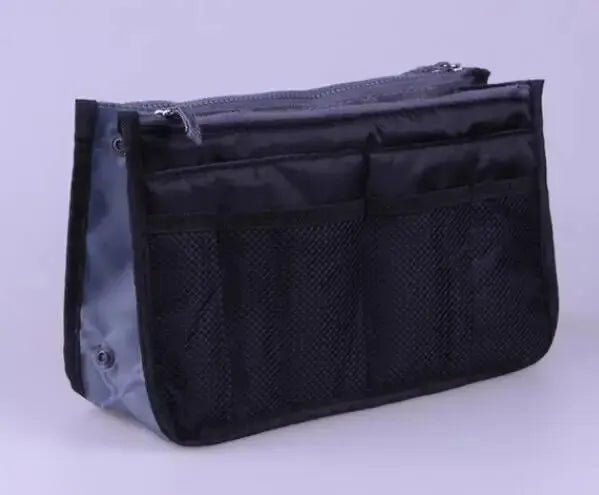 Multi Functional Large Capacity Makeup Bag Portable Double Zipper Toiletries Travel Storage Bag Mommy Bag Multi Pocket Cosmetic Peaceful Pleasures Health and Wellness M Black