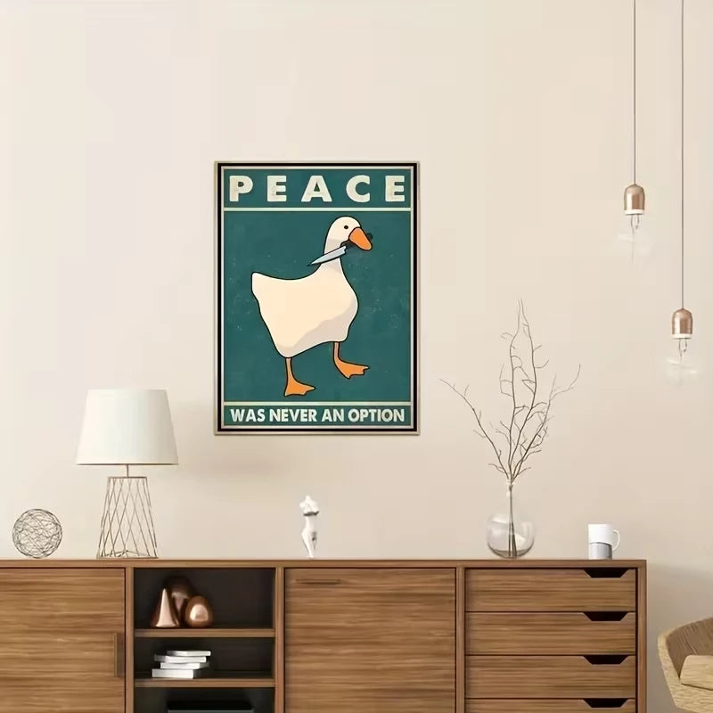 "Peace Was Never An Option" Duck Canvas Wall Art Print
