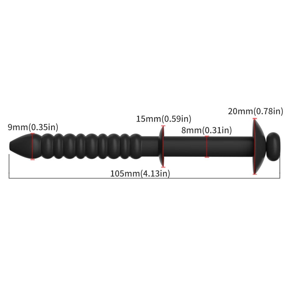 Silicone Beads With Hollow Plugs, Eyelets, Men's Wearing, Catheterization, Dilation, Urethral Obstruction, Adult Sexual Products Peaceful Pleasures Health and Wellness Black L