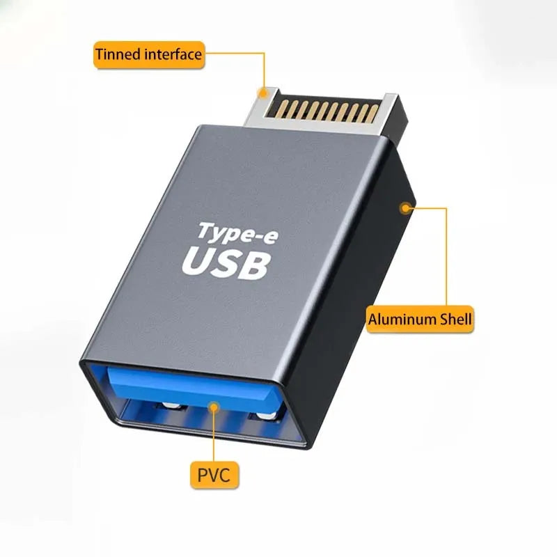 USB 3.1 Type E to USB-C Front Panel Header Adapter Cable