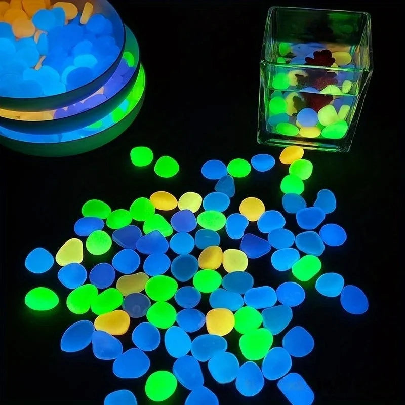 1200 Pcs Glow in the Dark Stones – Garden & Aquarium Pebbles Decorative Garden Pebbles Peaceful Pleasures Health and Wellness