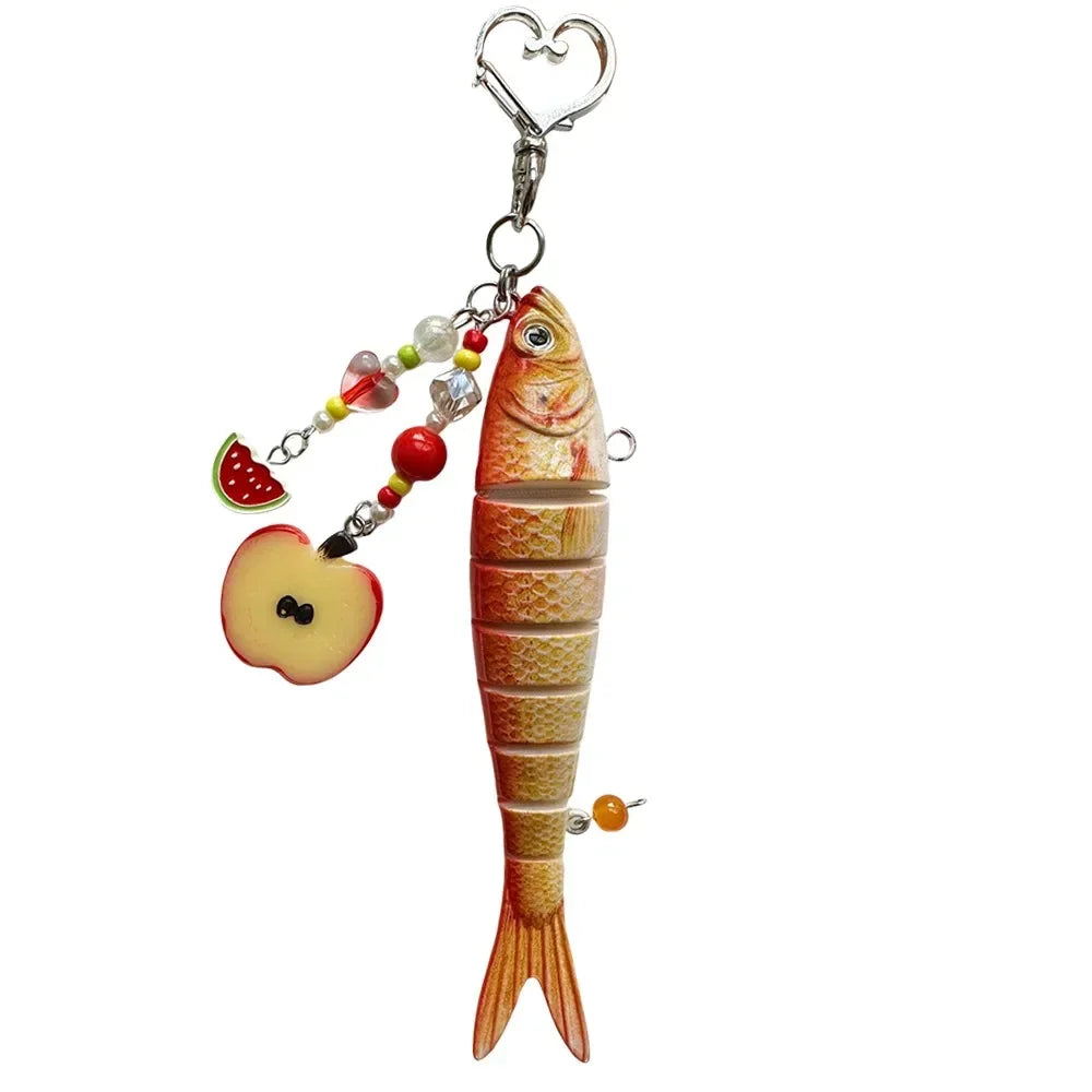 Multi-Jointed Simulation Fish Keychain – Backpack Pendant Gift
