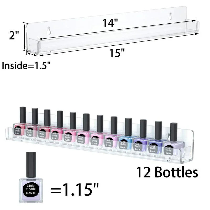6 Layer Nail Polish Display Rack Transparent Acrylic Storage Holder Nail Art Tools Lipstick Organizer Wall-mounted Shelf Peaceful Pleasures Health and Wellness