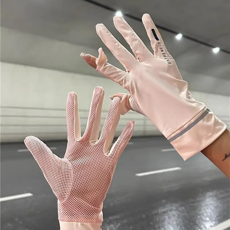 Women's UV Sun Gloves – Breathable Mesh, Touchscreen, Non-Slip