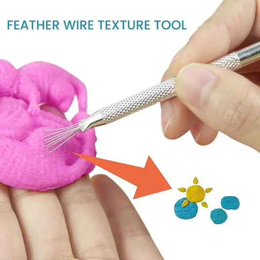 7-Pin Clay Texture Brush | Polymer & Pottery Sculpting Tool Clay Sculpting Tool Oasis Select