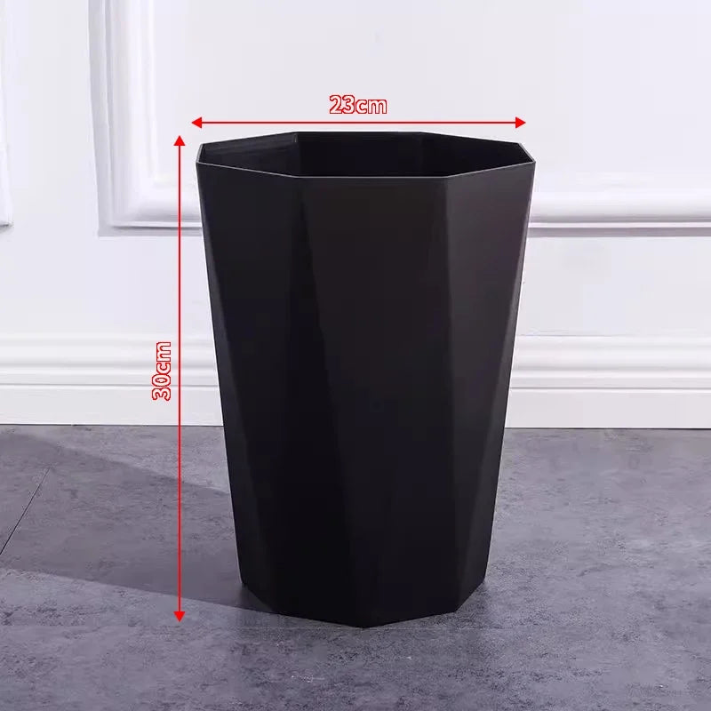 Nordic Creative Simple Household Garbage Can Without Lid Kitchen Living Room Plastic Trash Can Office Hotel Large Paper Basket Peaceful Pleasures Health and Wellness black