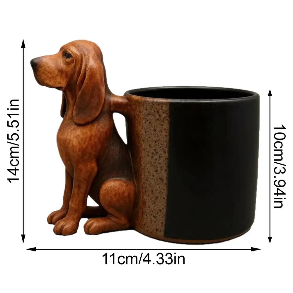 3D Dog Shaped Beverage Mug Tea Mug Desktop Beverage Cup for Home Office Living Room Cafe Dining Room Bedroom Coffee Tea Milk Peaceful Pleasures Health and Wellness A 200ml CN