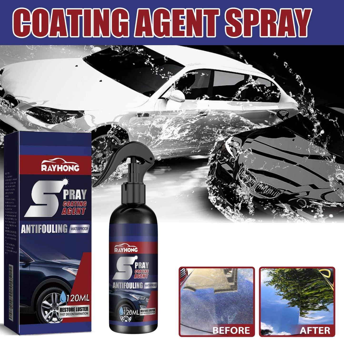 Rayhong Nano Car Coating Spray – Paint Cure, Shine & Protection