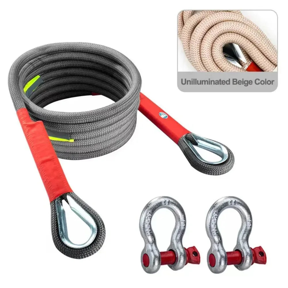 Upgraded Heavy Duty Car Tow Rope Off Road Tow Strap with Hook Wear-Resistant Vehicle Emergency Rescue Recovery Auto Accessories Peaceful Pleasures Health and Wellness
