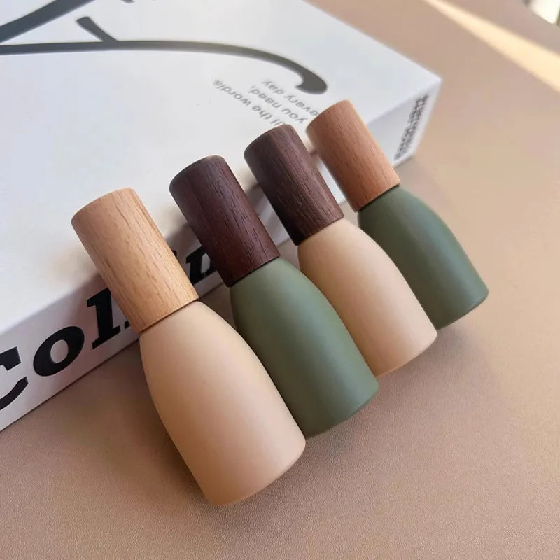 Portable Glass Perfume Bottle Empty Wood Lid Roll-on Bottle High Quality 10ml Essential Oil Roller Bottle Makeup Tool Peaceful Pleasures Health and Wellness
